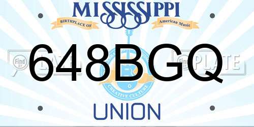 648BGQ Mississippi License Plate