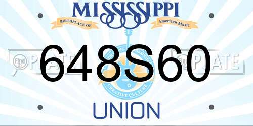648S60 Mississippi License Plate
