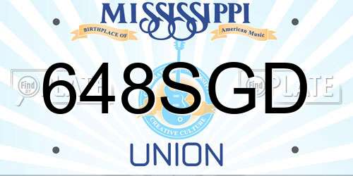 648SGD Mississippi License Plate