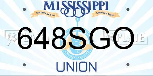 648SGO Mississippi License Plate