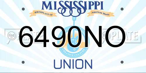 6490NO Mississippi License Plate