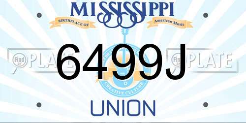 6499J Mississippi License Plate
