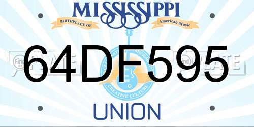 64DF595 Mississippi License Plate