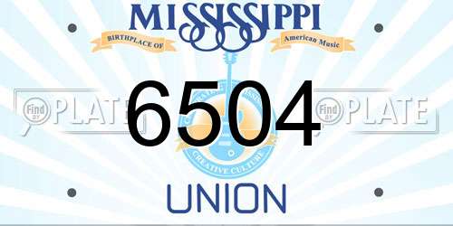 6504 Mississippi License Plate