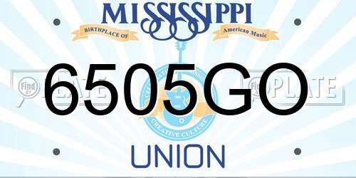 6505GO Mississippi License Plate