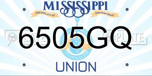 6505GQ Mississippi License Plate