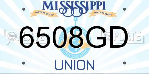 6508GD Mississippi License Plate