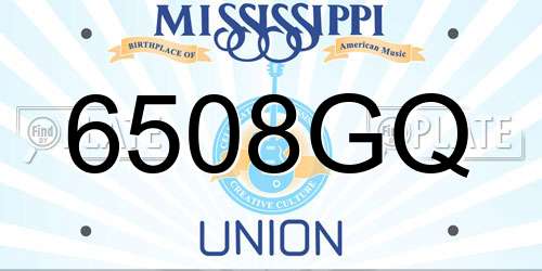 6508GQ Mississippi License Plate