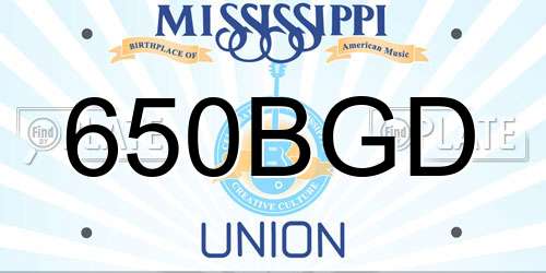 650BGD Mississippi License Plate