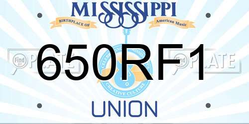650RF1 Mississippi License Plate