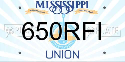650RFI Mississippi License Plate