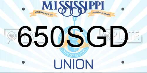 650SGD Mississippi License Plate