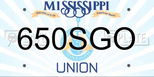 650SGO Mississippi License Plate