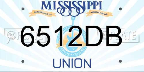 6512DB Mississippi License Plate