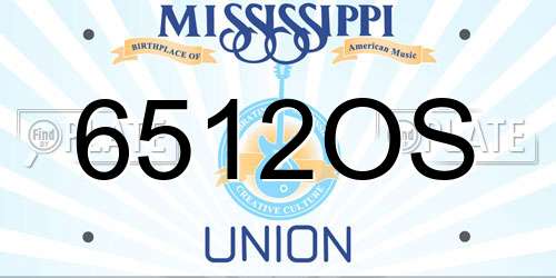 6512OS Mississippi License Plate