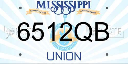 6512QB Mississippi License Plate
