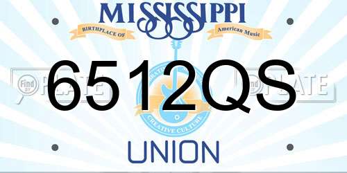 6512QS Mississippi License Plate