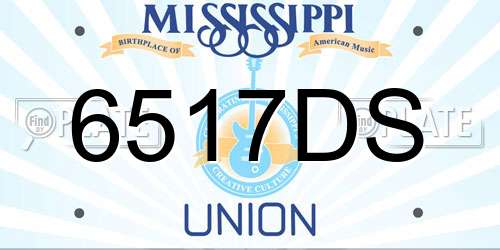6517DS Mississippi License Plate