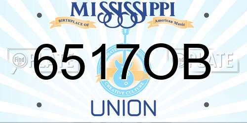 6517OB Mississippi License Plate