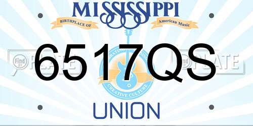 6517QS Mississippi License Plate