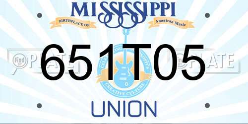 651T05 Mississippi License Plate