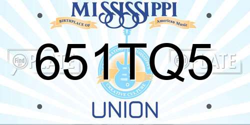 651TQ5 Mississippi License Plate