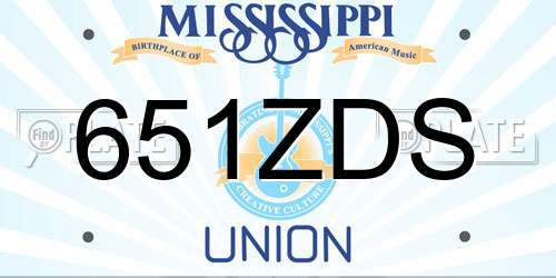 651ZDS Mississippi License Plate