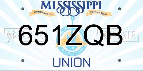 651ZQB Mississippi License Plate