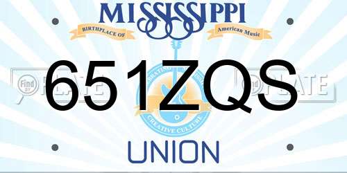 651ZQS Mississippi License Plate