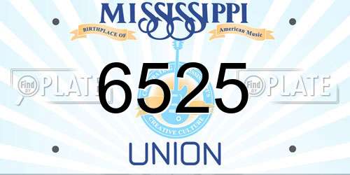 6525 Mississippi License Plate