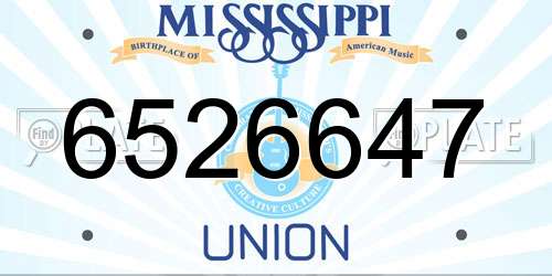 6526647 Mississippi License Plate