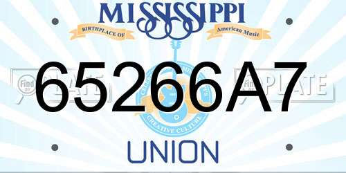 65266A7 Mississippi License Plate