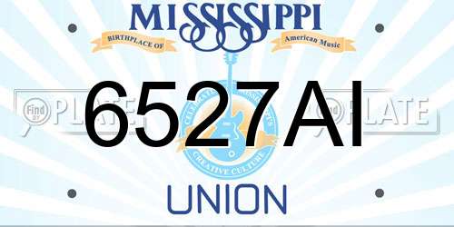 6527AI Mississippi License Plate