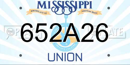 652A26 Mississippi License Plate