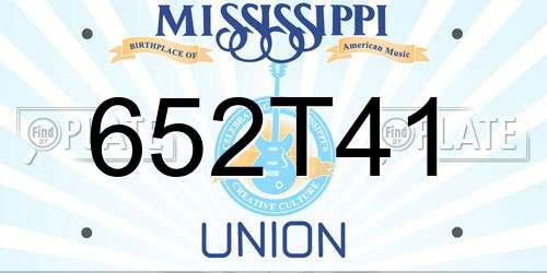 652T41 Mississippi License Plate