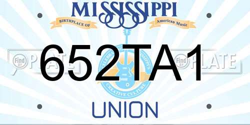 652TA1 Mississippi License Plate