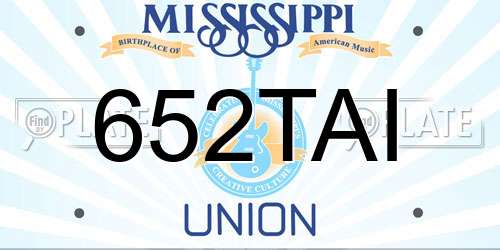 652TAI Mississippi License Plate