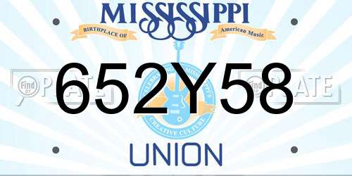 652Y58 Mississippi License Plate