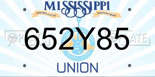 652Y85 Mississippi License Plate