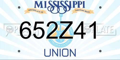 652Z41 Mississippi License Plate