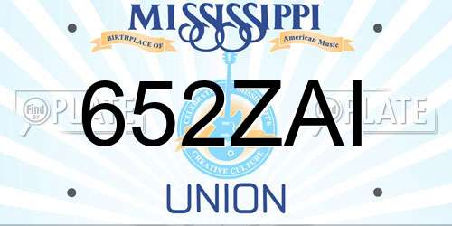 652ZAI Mississippi License Plate
