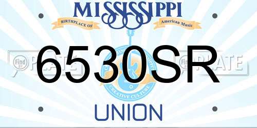 6530SR Mississippi License Plate