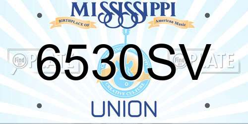 6530SV Mississippi License Plate