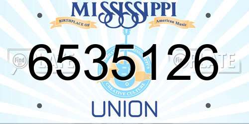6535126 Mississippi License Plate