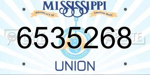 6535268 Mississippi License Plate