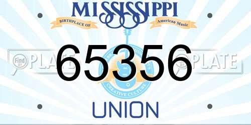 65356 Mississippi License Plate