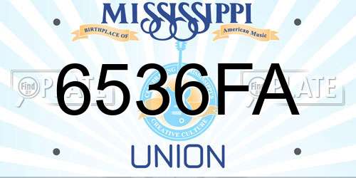 6536FA Mississippi License Plate