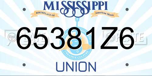 65381Z6 Mississippi License Plate