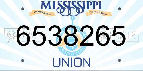 6538265 Mississippi License Plate