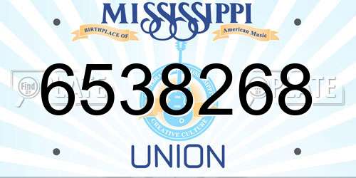 6538268 Mississippi License Plate
